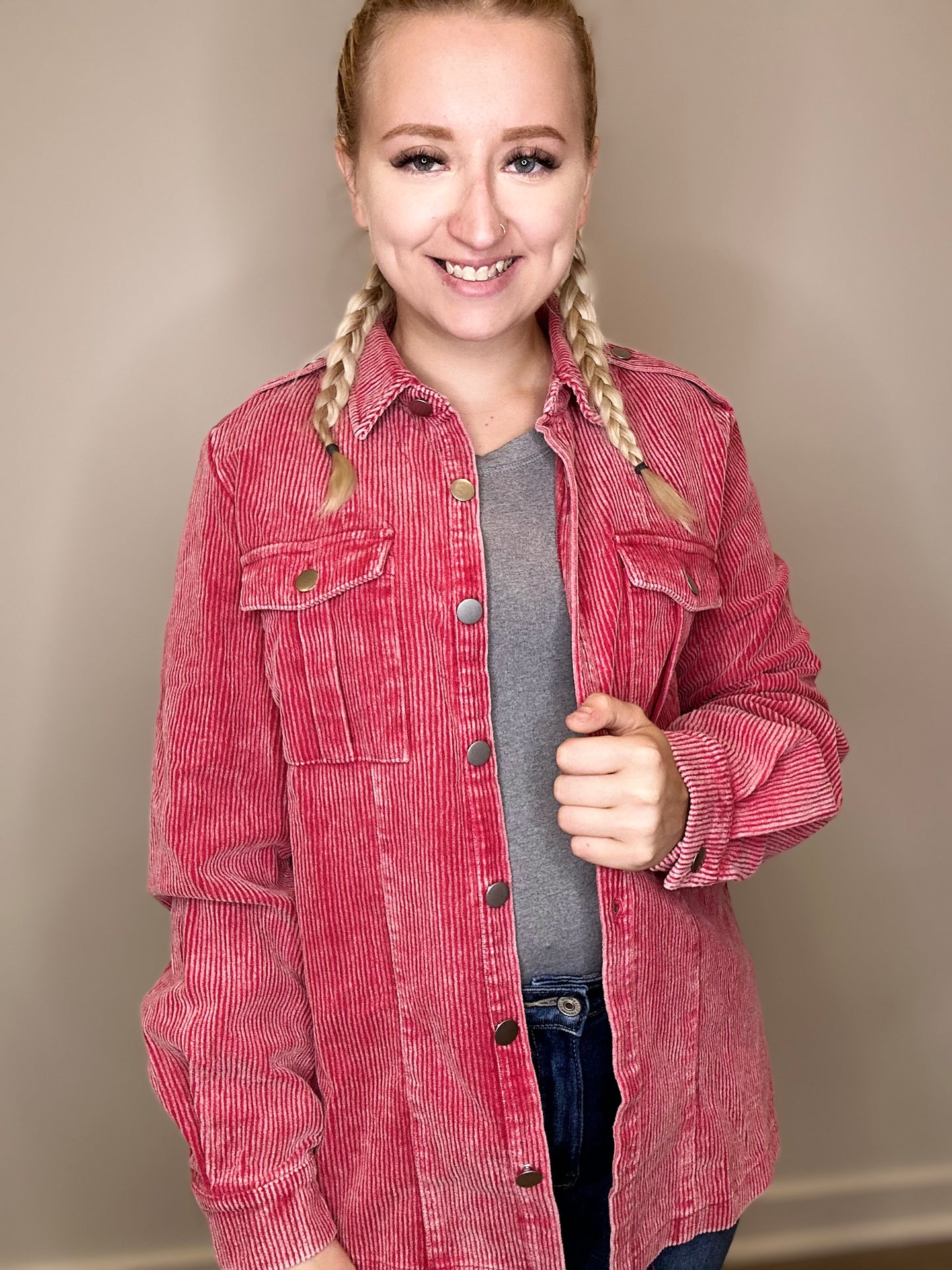 Burgundy Corduroy Button Down