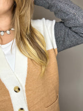 Load image into Gallery viewer, Camel Color Block Cardigan