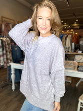 Load image into Gallery viewer, Heather Grey Brushed Oversized Sweater