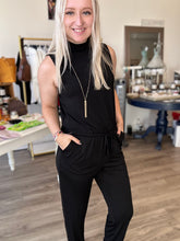 Load image into Gallery viewer, Black Mock Neck Jumpsuit