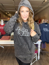 Load image into Gallery viewer, Heather Series Jesus &amp; Jail Black Hoodie