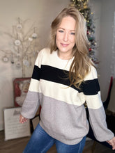 Load image into Gallery viewer, Grey Multi Stripe Sweater