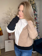 Load image into Gallery viewer, Taupe Color Block Sweater