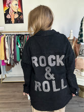 Load image into Gallery viewer, Black Denim Rock Studded Jacket