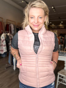 Blush Pink Puffer Vest