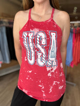 Load image into Gallery viewer, USA Red Bleached Tank