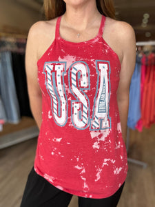 USA Red Bleached Tank