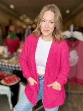 Load image into Gallery viewer, Hot Pink Popcorn Sweater Cardigan