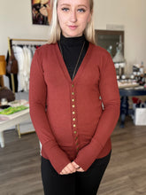 Load image into Gallery viewer, Rust Snap Button Cardigan