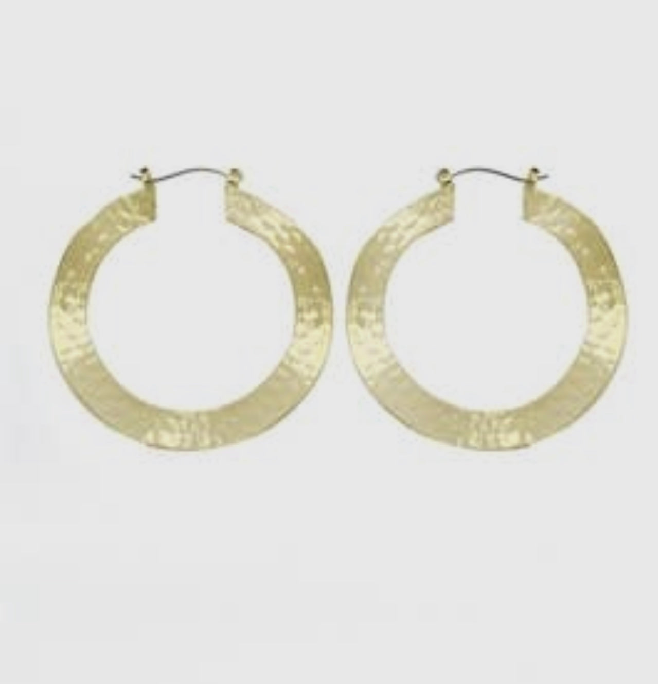 Gold Thin Textured Metal Hoop
