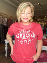 Load image into Gallery viewer, Made In NE Heather Red Graphic Tee