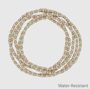 Set of 5 Small Gold and Silver Beaded Bracelets