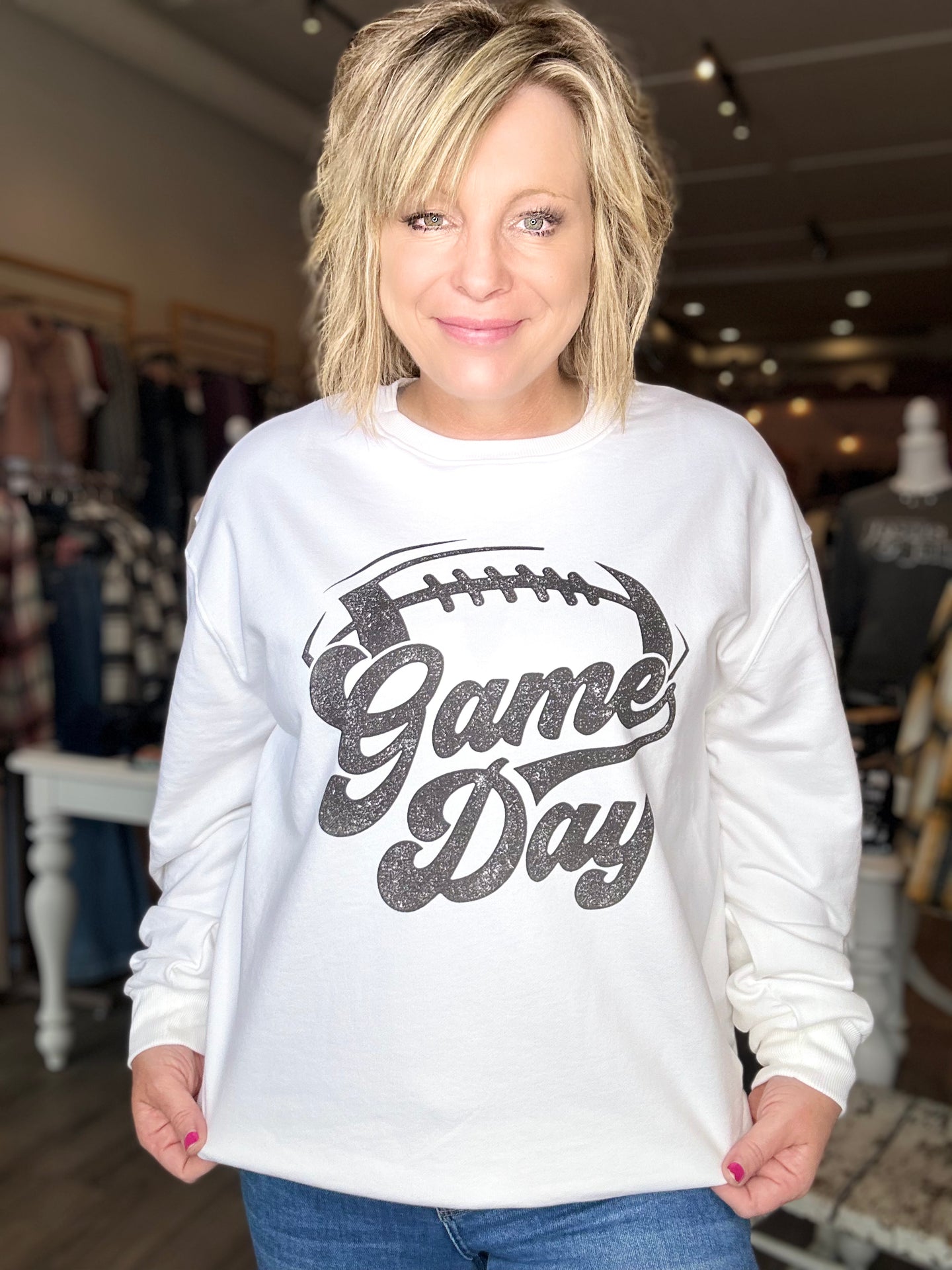 White Game Day Sweatshirt