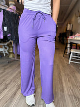 Load image into Gallery viewer, Violet Ribbed Wide Leg Pants