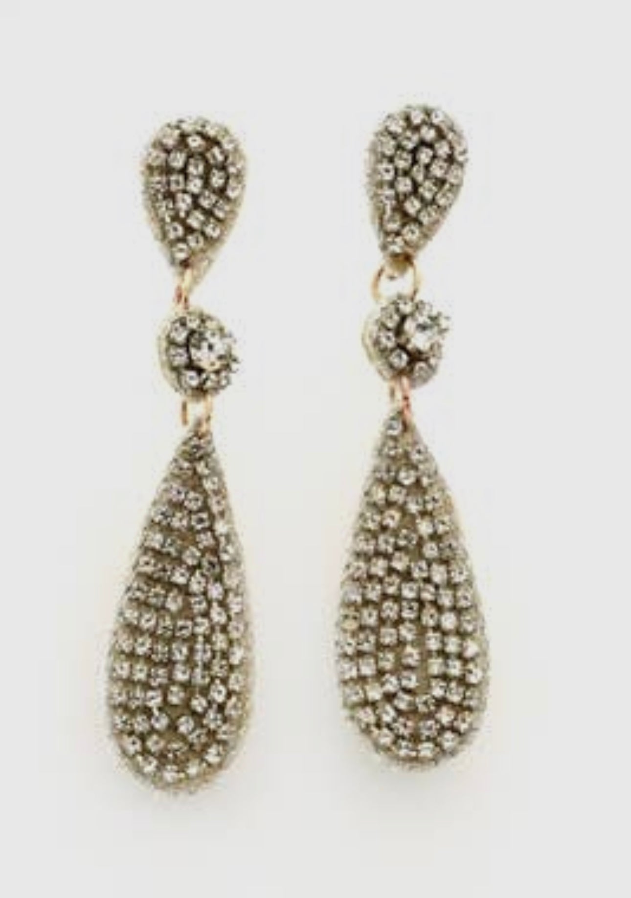 Silver Metal with Rhinestone Earrings