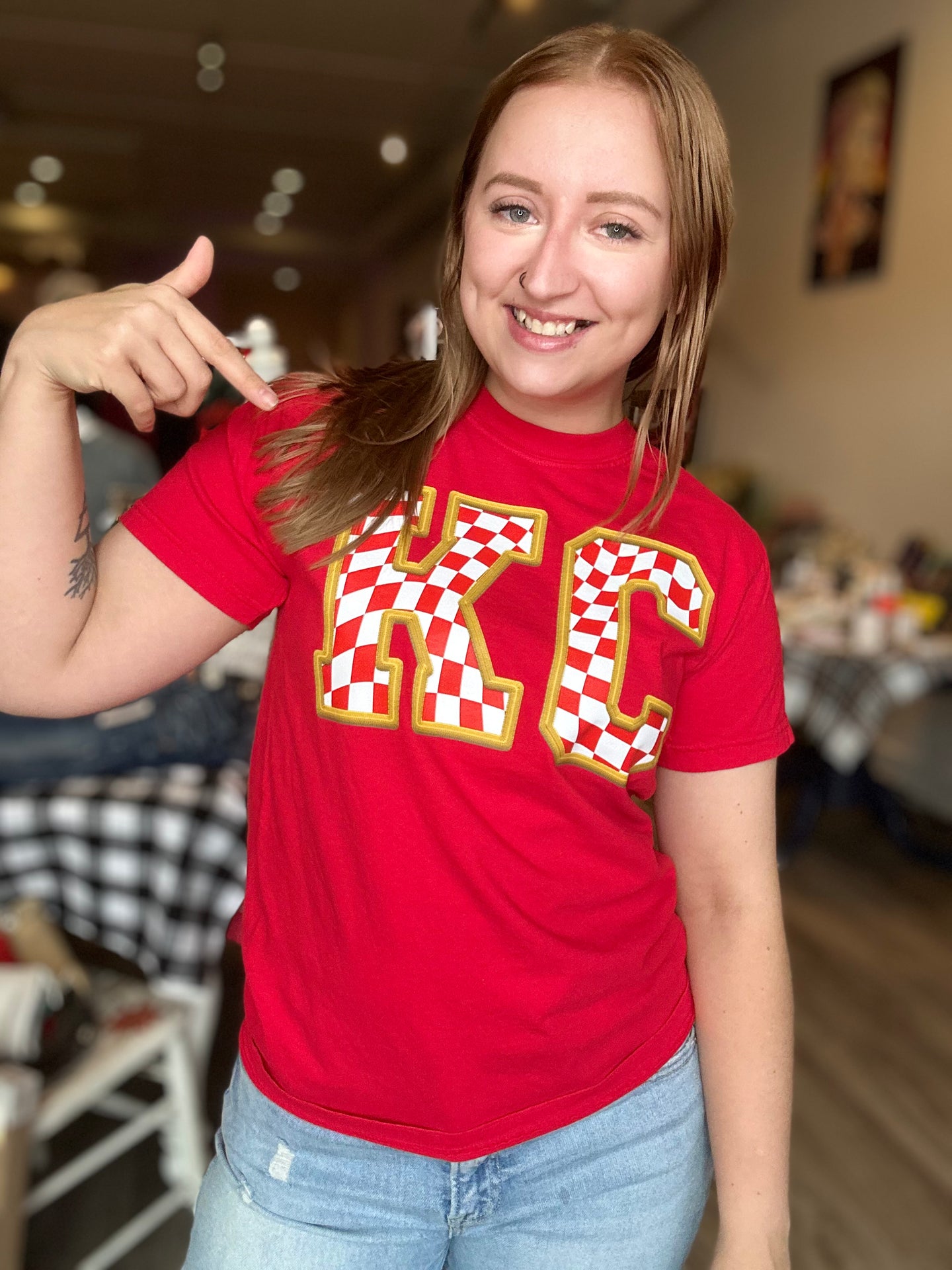KC Checkered Graphic Tee