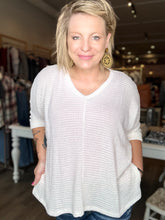 Load image into Gallery viewer, Ivory V Neck Bat Sleeve Sweater