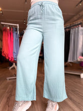 Load image into Gallery viewer, Teal Wide Leg Linen Pants