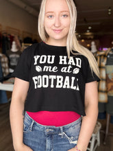 Load image into Gallery viewer, You Had Me Black Crop Graphic Tee