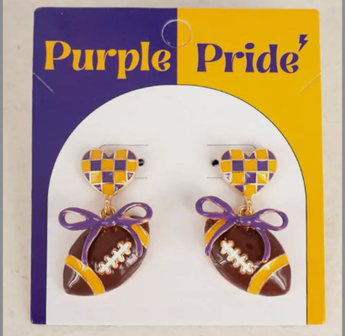Purple and Yellow Color Gameday Stud Earring