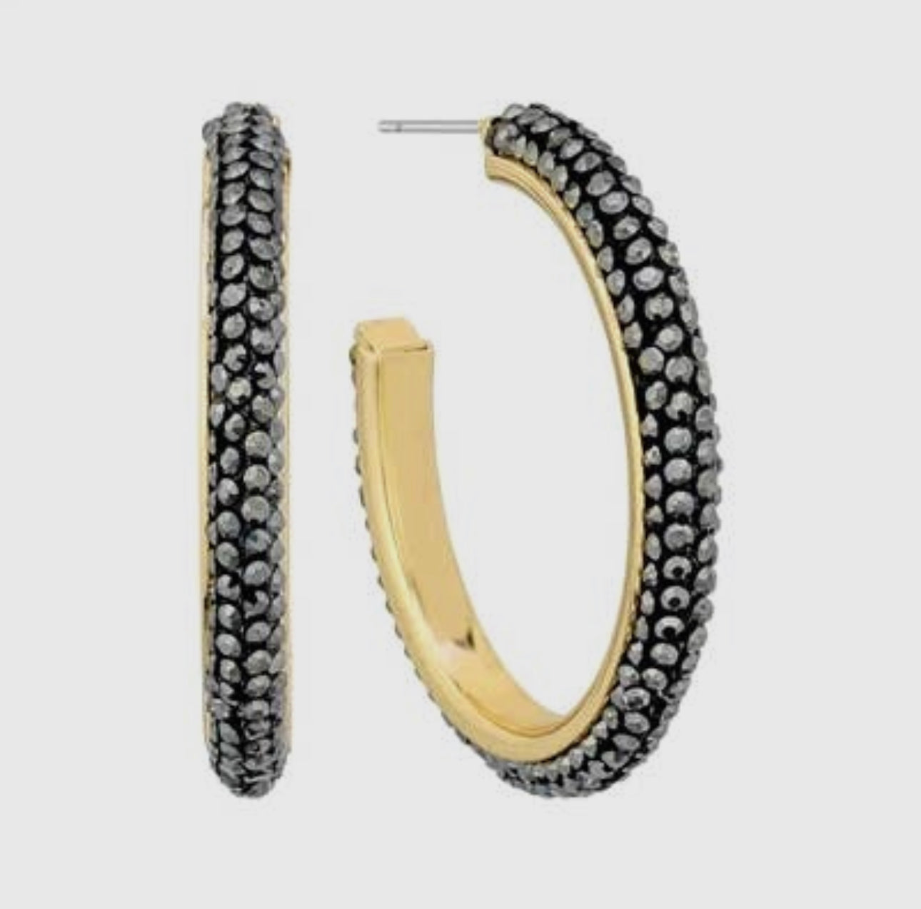 Black Diamond Rhinestone Hoop