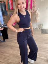 Load image into Gallery viewer, Navy Tank &amp; Wide Leg Pant Set