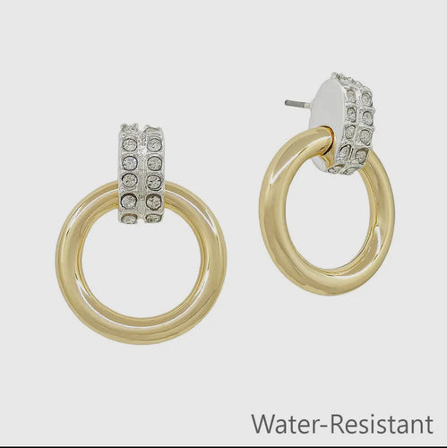 Gold Open Circle Accent Earrings