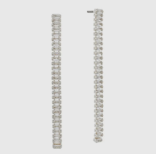 Silver Rectangle Drop Earring