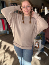 Load image into Gallery viewer, Ash Mocha Exposed Seam Sweater