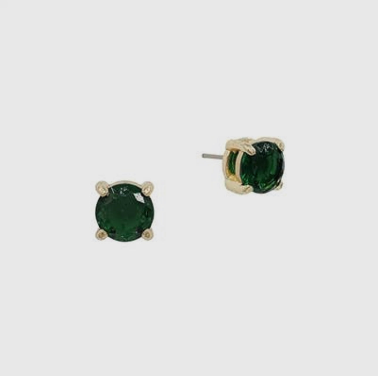 Green Crystal Stud Earring
