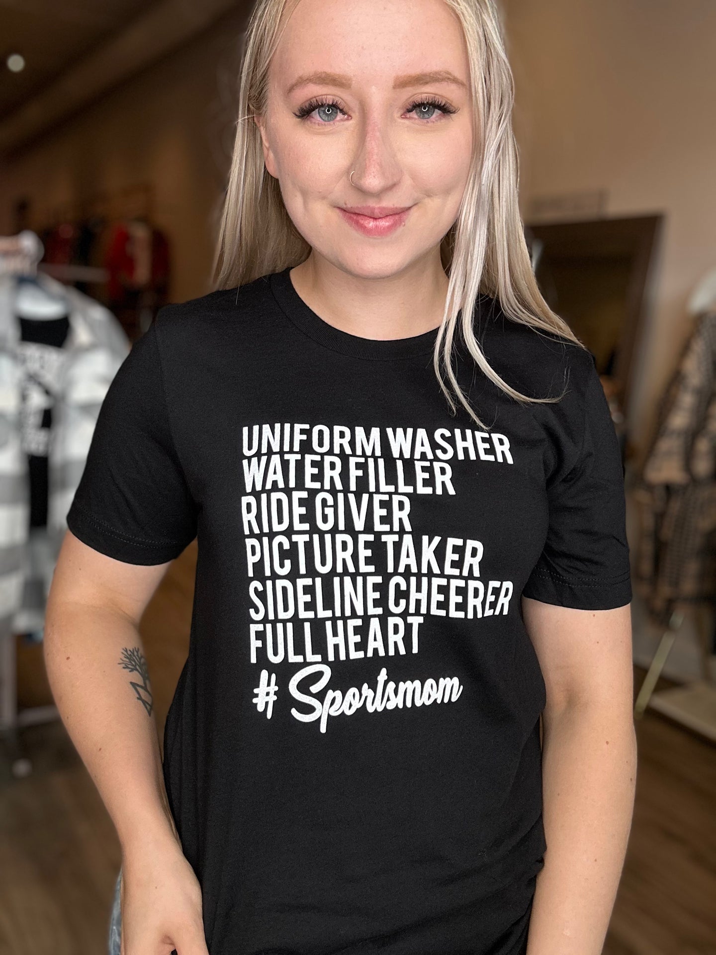 Sports Mom Black Graphic Tee