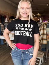 Load image into Gallery viewer, You Had Me Black Crop Graphic Tee