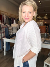 Load image into Gallery viewer, Ivory V Neck Bat Sleeve Sweater