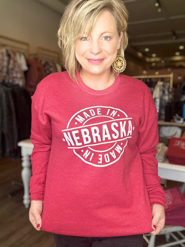 Made In NE Heather Red Sweatshirt