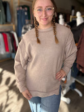 Load image into Gallery viewer, Ash Mocha Exposed Seam Sweater