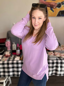 Lotus V-Neck Long Sleeve Top