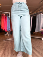 Load image into Gallery viewer, Teal Wide Leg Linen Pants
