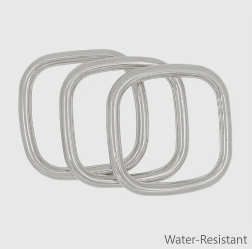 Silver Square Bangle Set of 3 Bracelets