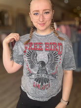 Load image into Gallery viewer, Grey Free Bird Short Graphic Tee