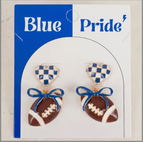 Blue and White Color Gameday Stud Earring
