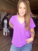 Load image into Gallery viewer, Lilac Short Sleeve Dolman Top
