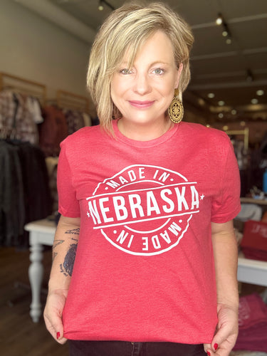 Made In NE Heather Red Graphic Tee