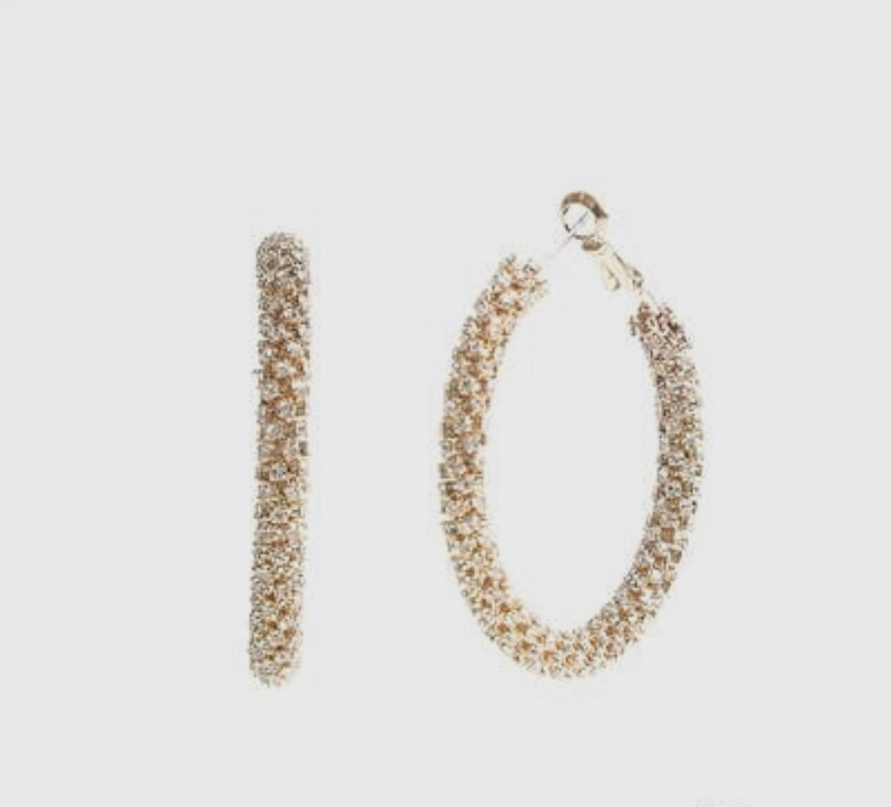 Gold Diamond Rhinestone Hoop