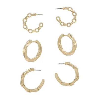 Gold Hoop Earring Trio