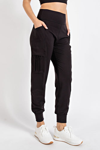 Black Pocketed Joggers 1X-3X