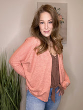 Load image into Gallery viewer, Apricot Dolman Sleeve Cardigan