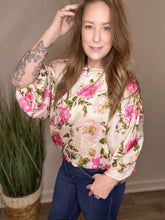 Load image into Gallery viewer, Pearl Pink Floral Kimono Blouse
