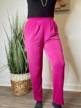 Load image into Gallery viewer, Magenta Pleated Pocket Pants