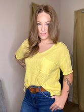 Load image into Gallery viewer, Yellow Loose Fit Pocket Tee