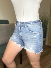 Load image into Gallery viewer, Risen Denim High Rise Distressed Shorts